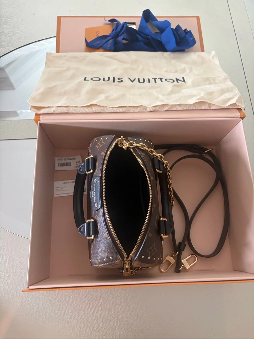 LOUIS VUITTON SPEEDY TRUNK 20 MONOGRAM REVERSE M13146 GOLD HARDWARE